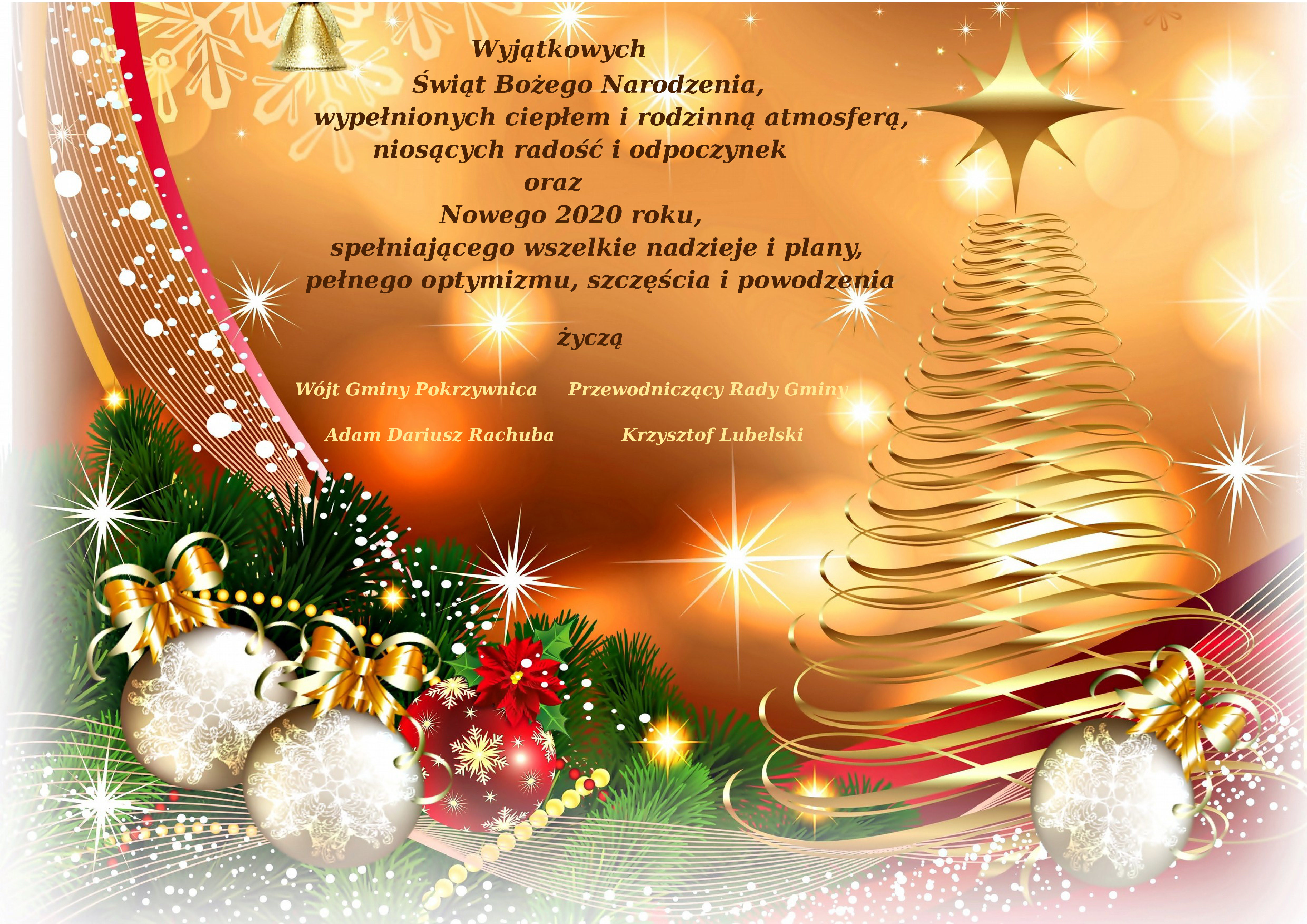 Życzenia z okazji Świąt Bożego Narodzenia oraz Nowego Roku