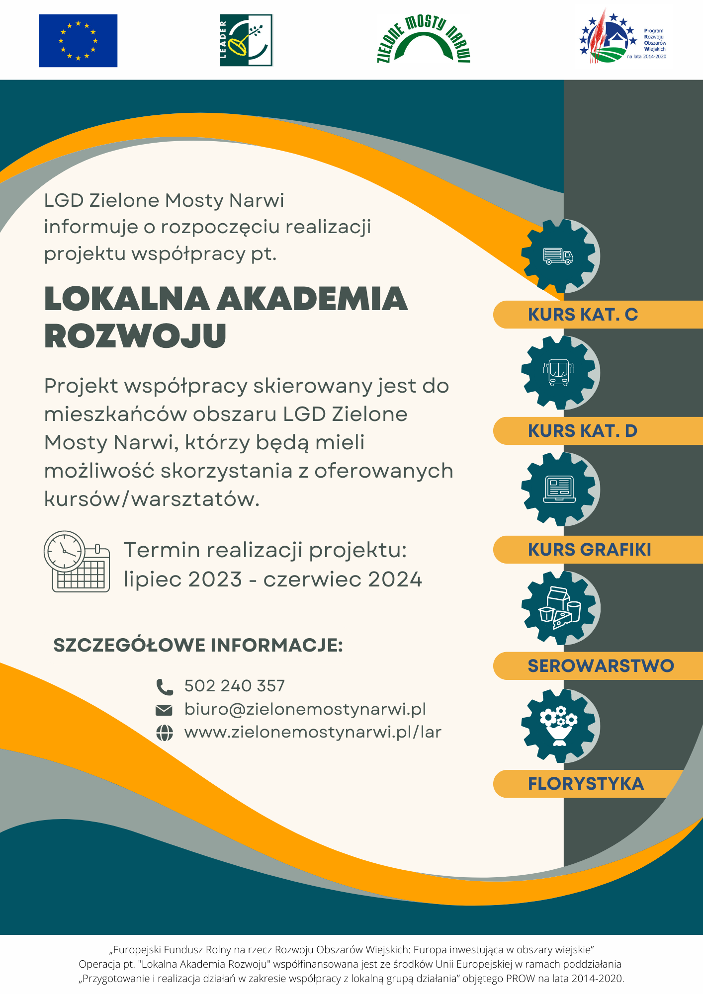 LGD Zielone Mosty Narwi: Informacja o rozpoczęciu realizacji projektu współpracy „Lokalna Akademia Rozwoju”